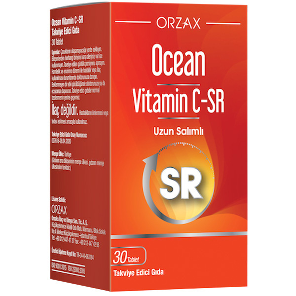 Orzax Ocean Vitamin C SR 30 таблеток Добавка витамина С