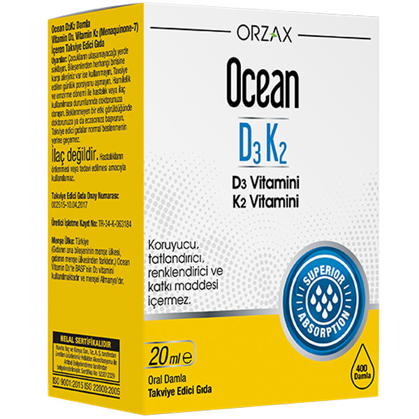 Orzax Ocean D3K2 Drops 20 ML