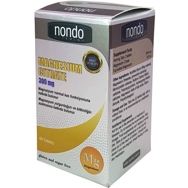 Nondo Vitamin Magnesium Citrate 60 таблеток Пищевая добавка, содержащая магний