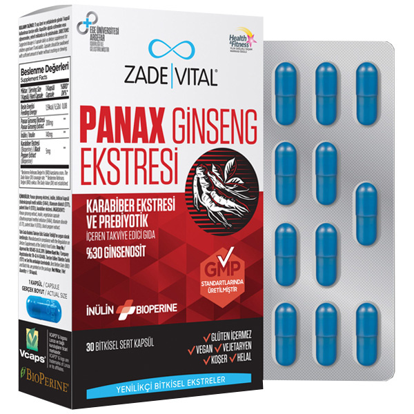 Zade Vital Panax Ginseng Extract 30 Capsules