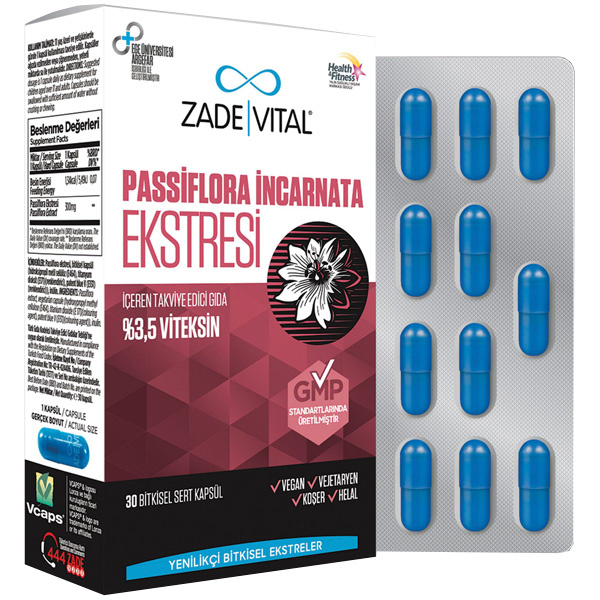 Zade Vital Дополнительное питание, содержащее экстракт пассифлоры 30 капсул