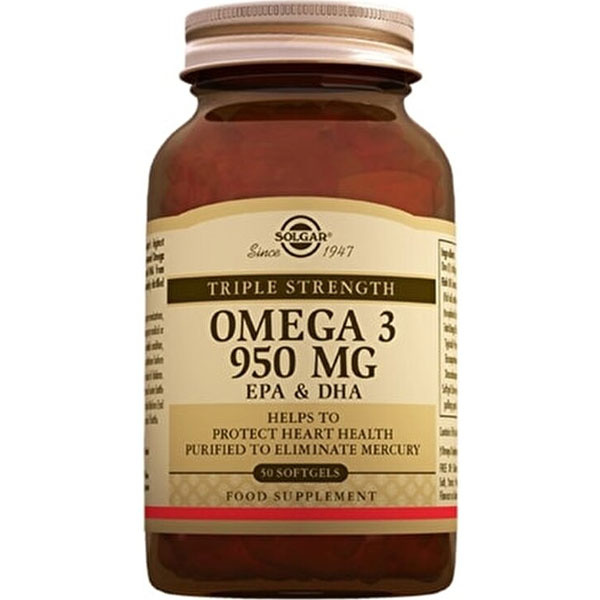 Solgar Omega 3 950 мг 50 капсул добавка рыбьего жира