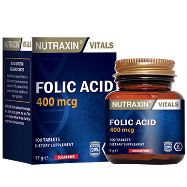 Nutraxin Фолиевая кислота 400 мкг 100 таблеток Пищевая добавка