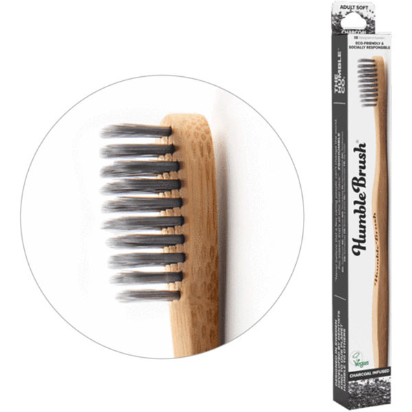 Зубная щетка Humble Brush Bamboo Charcoal Infused Toothbrush Grey