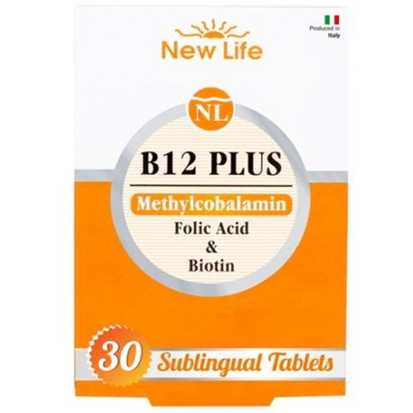 New Life B12 Plus 30 капсул Фолиевая кислота и биотин, содержащие дополнительное питание