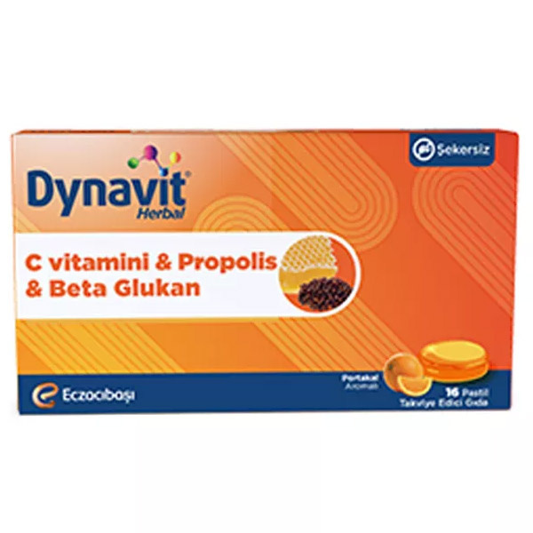 Dynavit Herbal Vitamin C Propolis ve Betaglukan 16 Pastil