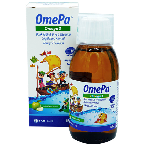 Omepa Омега 3 A D E Витаминосодержащий сироп со вкусом яблока 150 мл