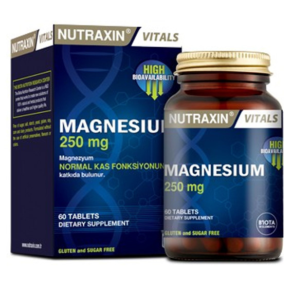 Nutraxin Magnesium 250 mg 60 Tablets Magnesium Supplement