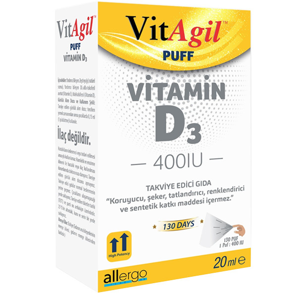 Allergo VitAgil Витамин D3 400 МЕ 20 мл спрей Добавка витамина D