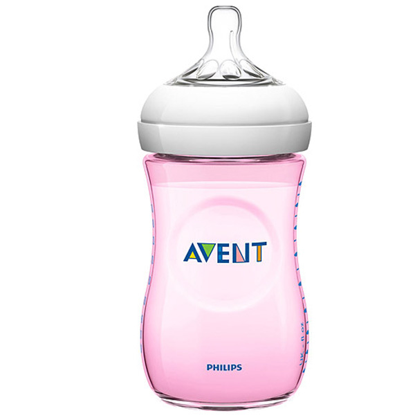 Avent Natural PP Baby Bottle Slow Flow 1 Month+ 260 ML - Pink