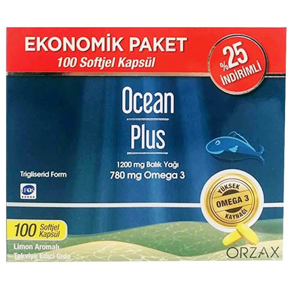 Рыбий жир Orzax Ocean Plus Omega 3 1200 мг 100 мягких гелей