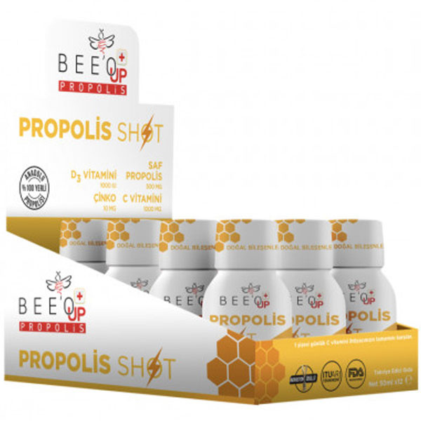 Beeo Up Propolis Zinc D3+C Vitamin Shot Box of 12