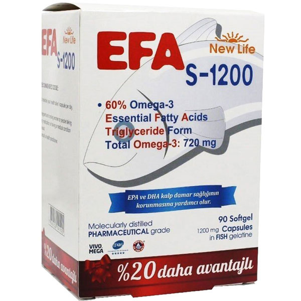 New Life Efa S 1200 Omega 3 90 Capsules Omega 3 Supplement