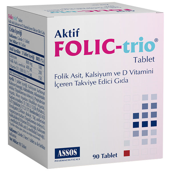 Folic Trio 90 таблеток Дополнение к кальцию