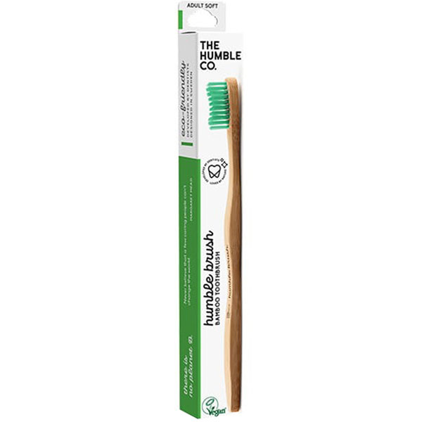 Humble Brush Бамбуковая мягкая зубная щетка зеленый