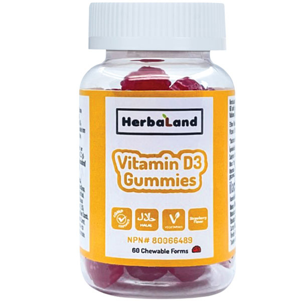 Herbaland Gummies Vitamin D3 Chewable Form 60 Tablets