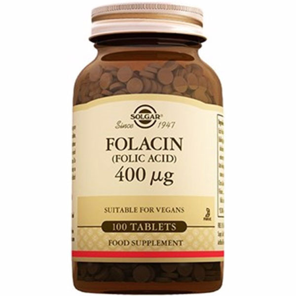 Солгар Фолацин (фолиевая кислота) 100 таблеток Дополнение к фолиевой кислоте