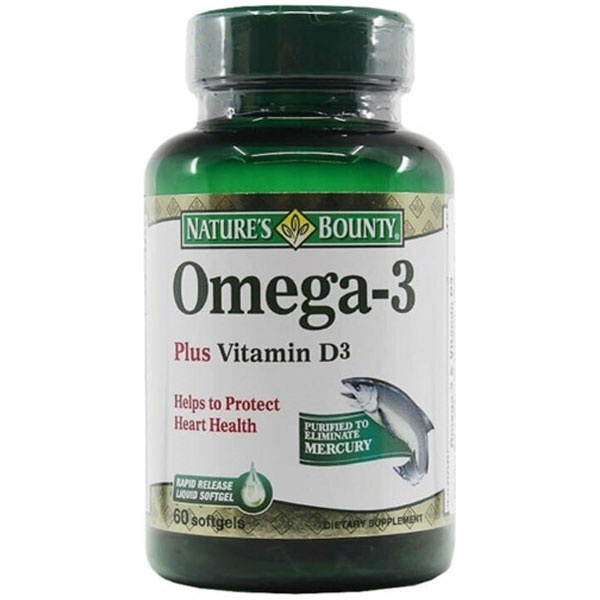 Nature's Bounty Omega 3 Plus Vitamin D3 60 капсул