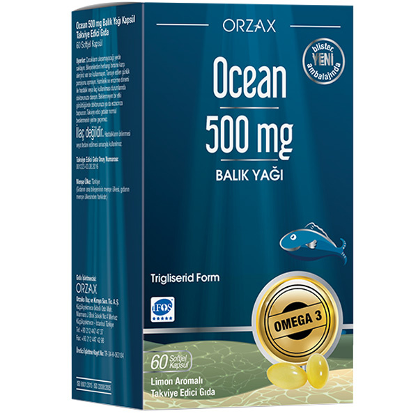 Orzax Ocean Omega 3 500 мг чистого рыбьего жира 60 капсул