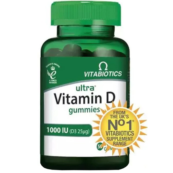 Vitabiotics Ultra Vitamin D Gummies 50 Capsules Пищевая добавка, содержащая витамин D
