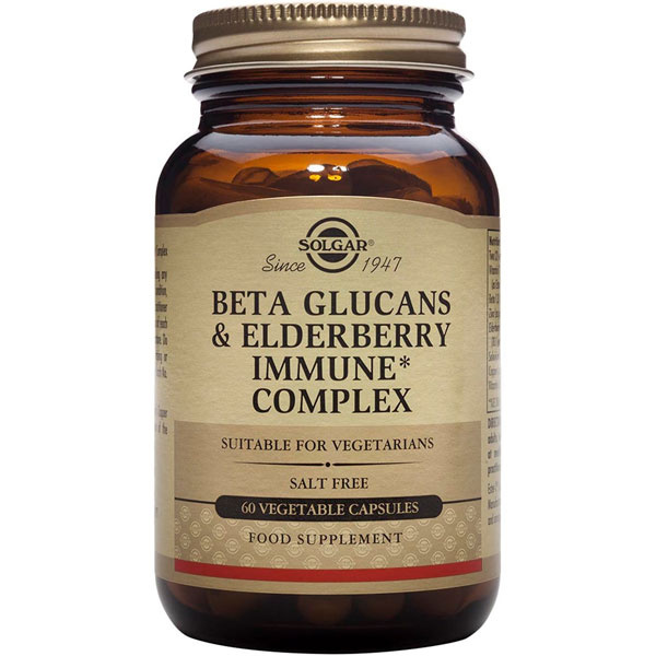 Solgar Beta Glucans Elderberry Complex 60 капсул добавка бета-глюканов