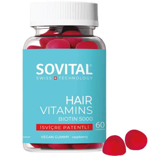 Sovital Hair Vitamin Vegan Gummy Saç Vitamini 60 Adet