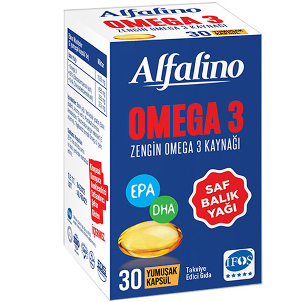 Edis Pharma Alfalino Omega 3 Fish Oil 30 капсул стеклянная бутылка