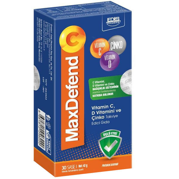 Edis Pharma MaxDefend C со вкусом апельсина 30 саше добавка витамина С