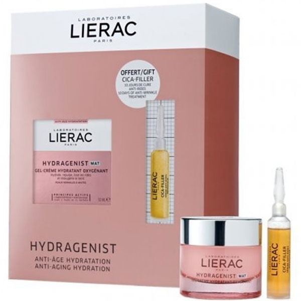Lierac Hydragenist Gel Cream 50 ML + Cica Filler Serum 10 ML Set