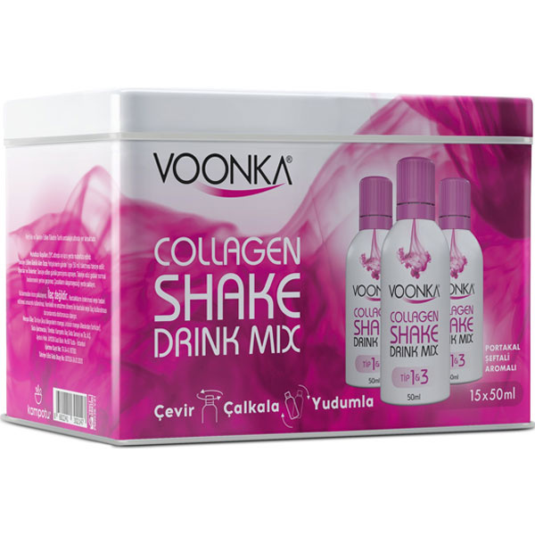 Voonka Beauty Collagen Shake Drink Mix 15x50 ML со вкусом апельсина и персика