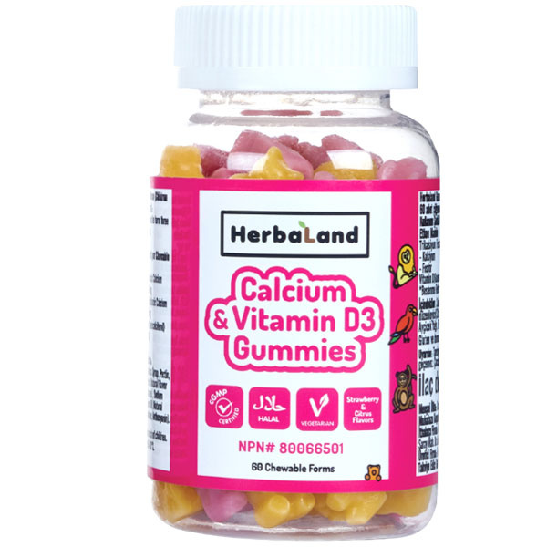 Herbaland Gummy Calcium and Vitamin D3 60 жевательных таблеток