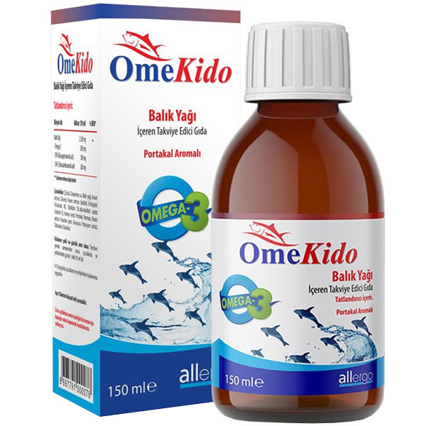 Allergo OmeKido Omega 3 Fish Oil 150 мл со вкусом апельсина