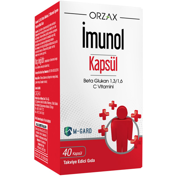 Orzax Imunol 40 капсул добавка бета-глюкана и витамина С