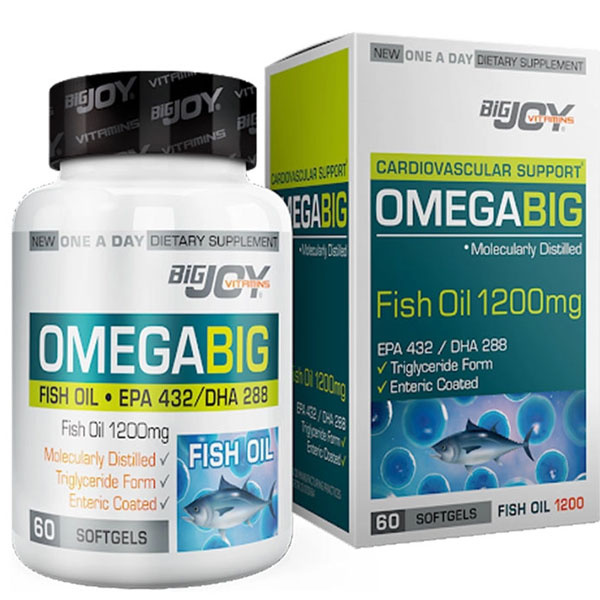 Bigjoy Omegabig Fish Oil 1200 мг 60 мягких гелевых капсул добавка рыбьего жира