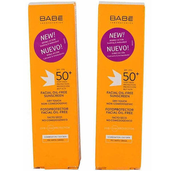 Babe Facial Oil Free Sunscreen Spf 50 50 ML Oil Free Sunscreen 2 Pack