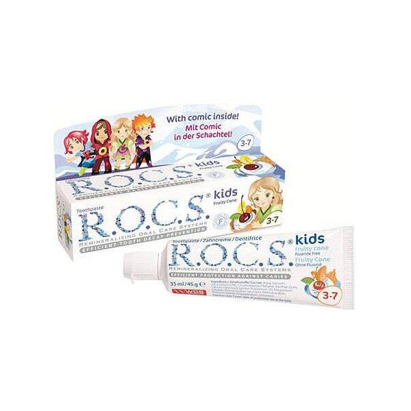 Rocs Kids 3-7 лет Зубная паста Фруктовый конус