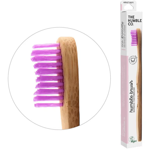 Humble Brush Бамбуковая ультрамягкая зубная щетка фиолетового цвета