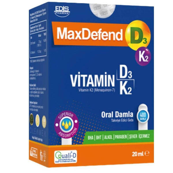 Edis Pharma MaxDefend Витамин D3K2 пероральные капли 20 мл