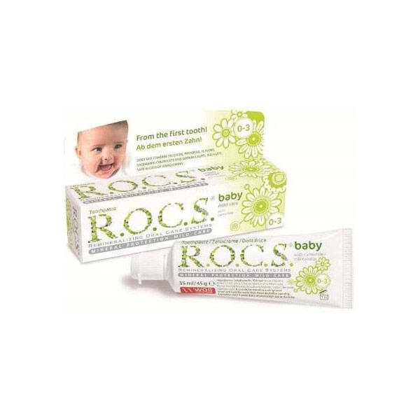Rocs Baby 0-3 Возраст Зубная паста Экстракт ромашки