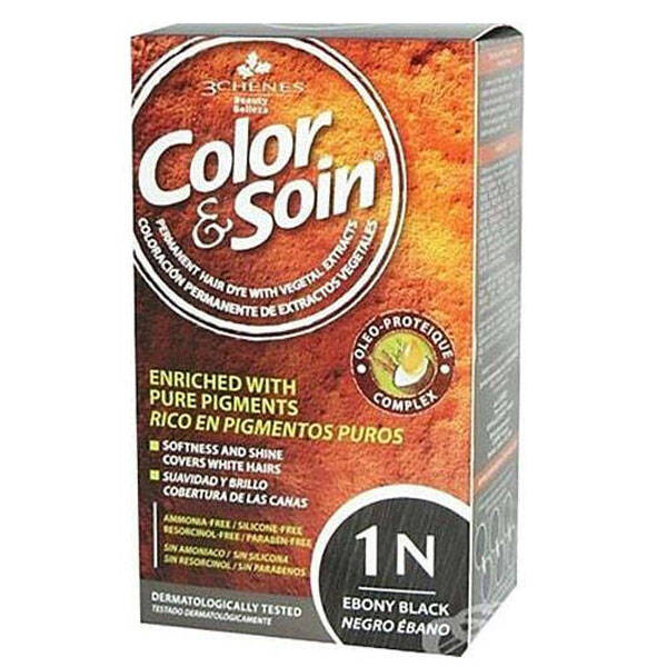 Краска для волос Colour Soin 1N Ebony Black черная