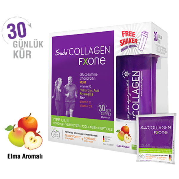 Suda Collagen Fxone Дополнительное питание со вкусом яблока 30 x 13 г порошок-саше Коллагеновая добавка