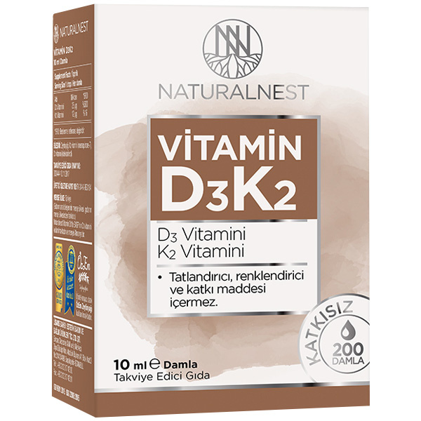Naturalnest Vitamin D3K2 Drops 10 мл Пищевая добавка с витамином D