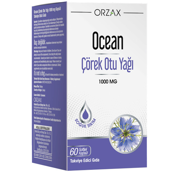 Orzax Ocean Black Cumin Seed Oil 1000 Mg 60 Capsules