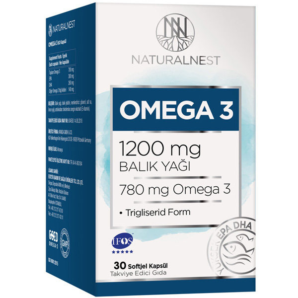 Naturalnest Omega 3 1200 мг 30 капсул добавка рыбьего жира