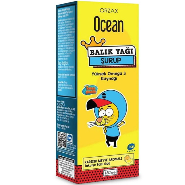 Orzax Ocean Omega 3 Mixed Fruit Fish Oil Syrup 150 мл King Shakir