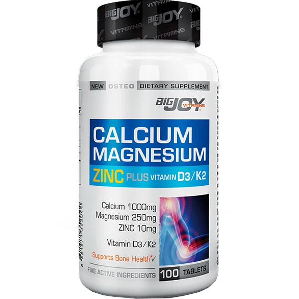 Bigjoy Calcium Magnesium Zinc Plus 100 Tablets Добавка кальция и магния