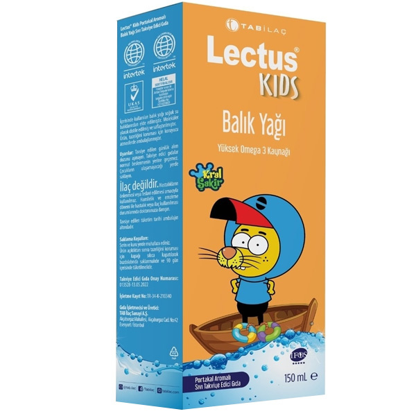 Lectus Kids Kral Şakir Рыбий жир со вкусом апельсина 150 мл