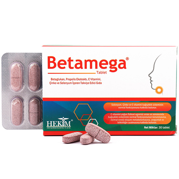 Betamega Дополнительное питание 30 таблеток Добавка бета-глюкан
