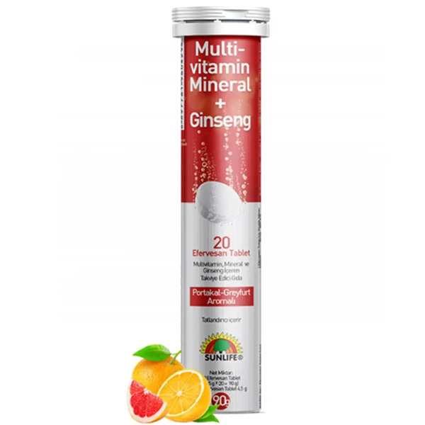 Sunlife Multivitamin Mineral Ginseng 20 водорастворимых таблеток