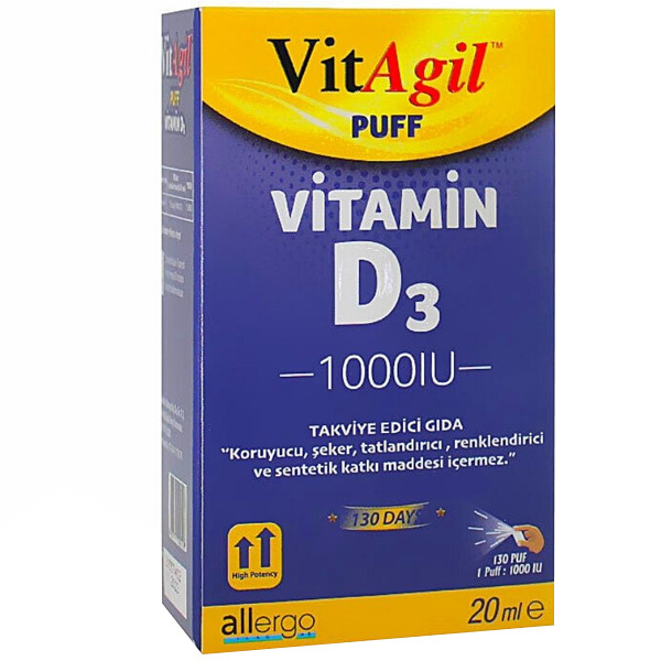 Allergo VitAgil Витамин D3 1000 МЕ 20 мл спрей Добавка витамина D